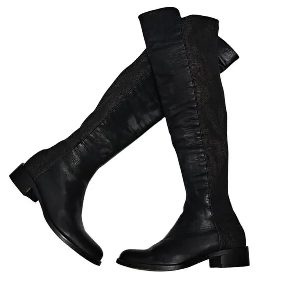 Sesto Meucci Leather Riding Slouchy Knee High Phyton Print Gothic Boots Size 7 - Picture 14 of 15